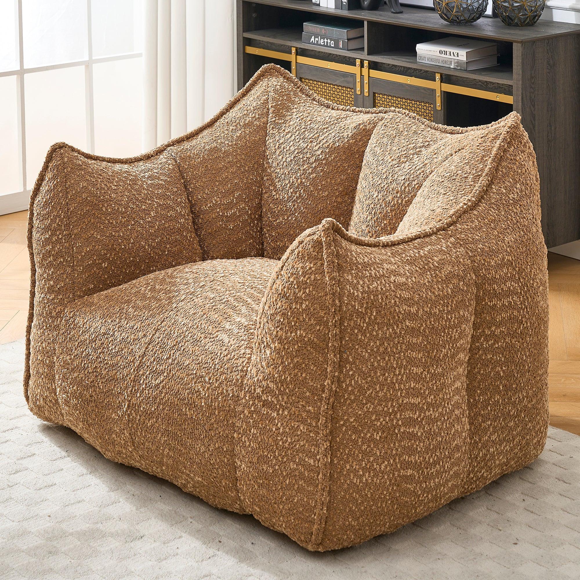 Adult Coffee Chenille Bean Bag Chair, 47.2x36.2x30.7in.