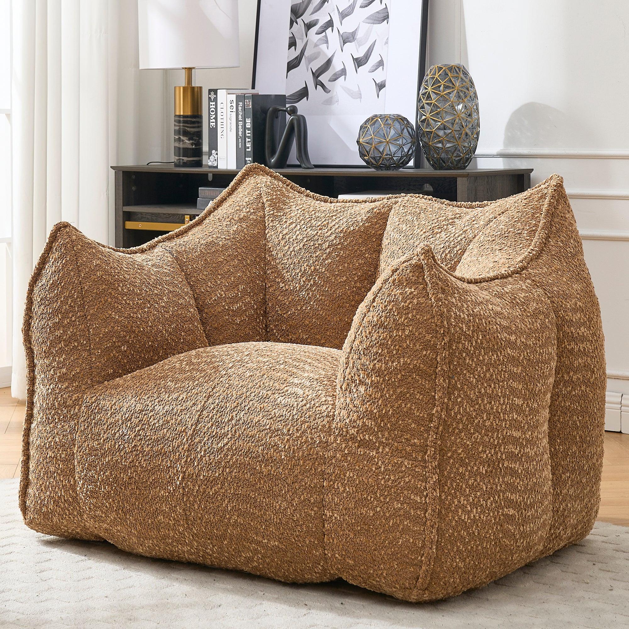 Adult Coffee Chenille Bean Bag Chair, 47.2x36.2x30.7in.