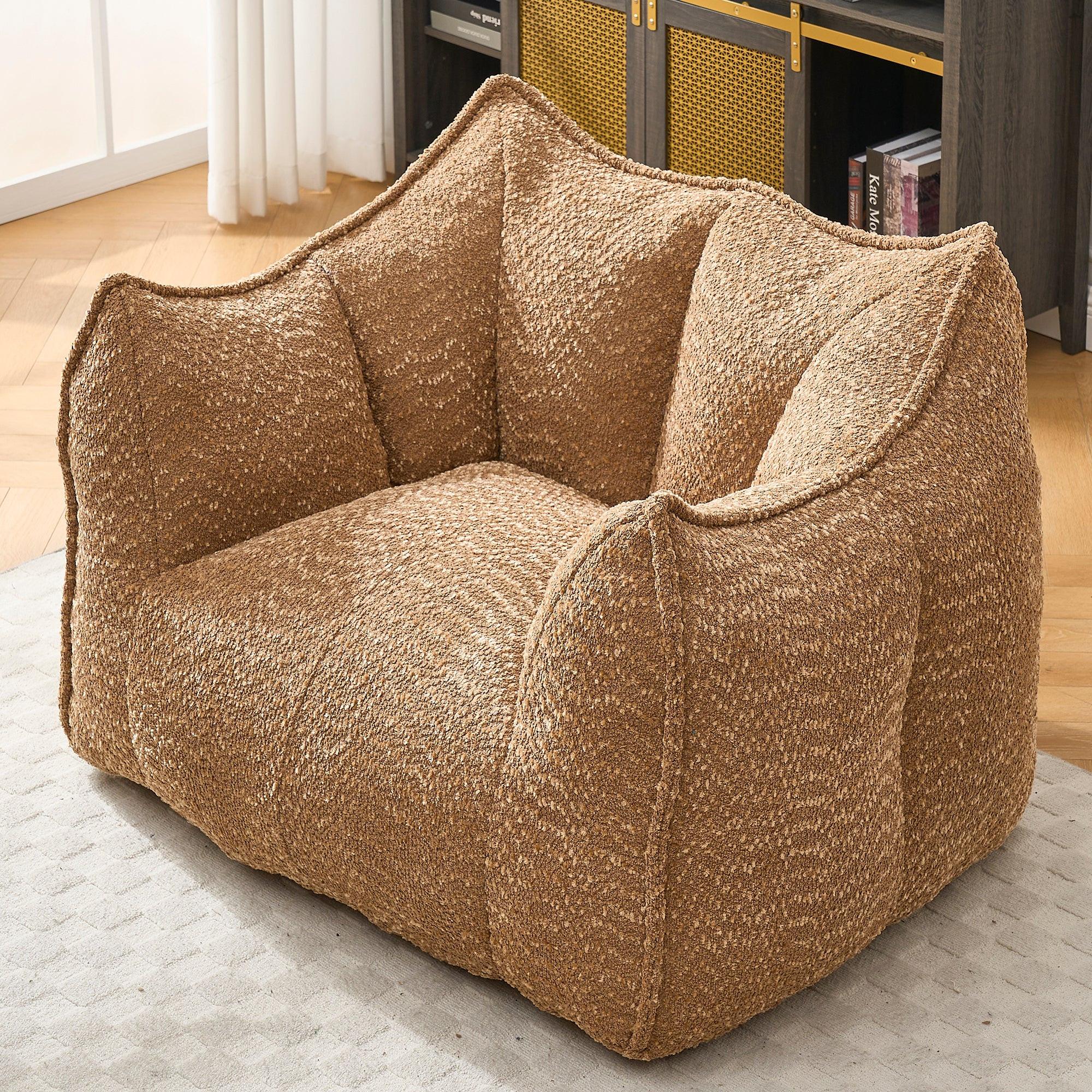 Adult Coffee Chenille Bean Bag Chair, 47.2x36.2x30.7in.