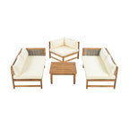 SECTIONAL SEATING GROUP WITH WATERPROOF CUSHIONS - PREMIUM OUTDOOR SOFA SET(BEIGE CUSHION)