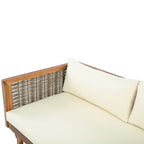 SECTIONAL SEATING GROUP WITH WATERPROOF CUSHIONS - PREMIUM OUTDOOR SOFA SET(BEIGE CUSHION)