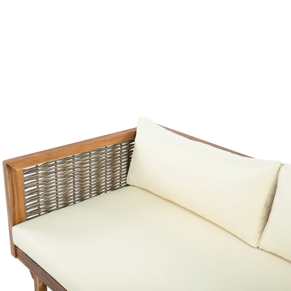 SECTIONAL SEATING GROUP WITH WATERPROOF CUSHIONS - PREMIUM OUTDOOR SOFA SET(BEIGE CUSHION)