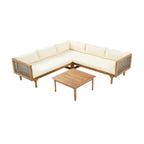 SECTIONAL SEATING GROUP WITH WATERPROOF CUSHIONS - PREMIUM OUTDOOR SOFA SET(BEIGE CUSHION)