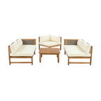 SECTIONAL SEATING GROUP WITH WATERPROOF CUSHIONS - PREMIUM OUTDOOR SOFA SET(BEIGE CUSHION)