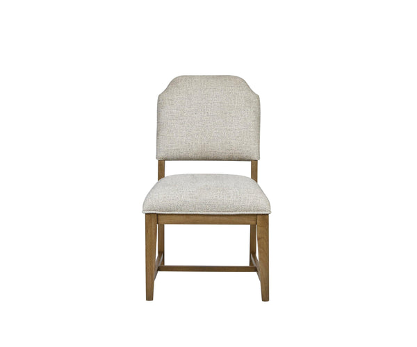 Almond Upholstered Chair Set of 2 with Hickory Veneers – Groovy Boardz