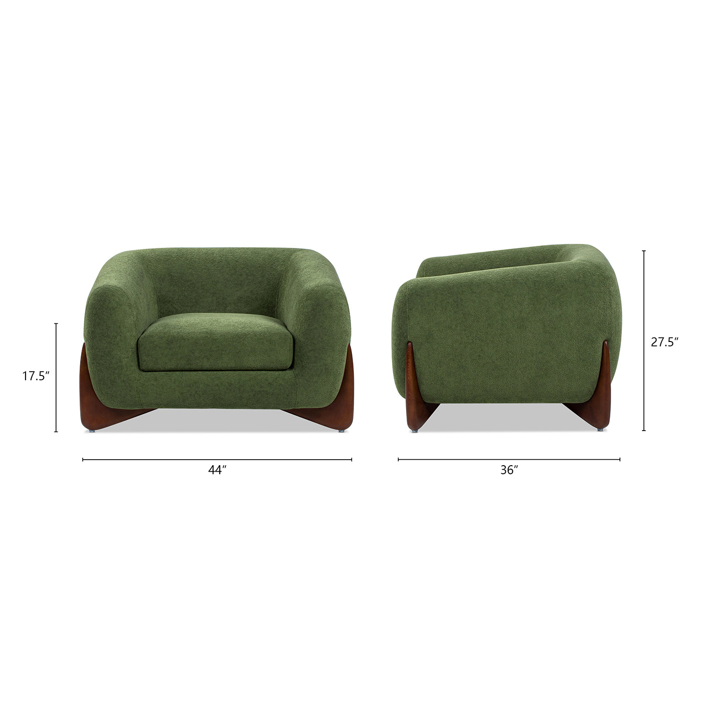 Alpine 44' Sherpa Arm Chair, Moss Green Fleeced Teddy