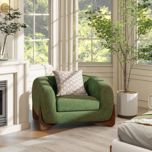 Alpine 44' Sherpa Arm Chair, Moss Green Fleeced Teddy