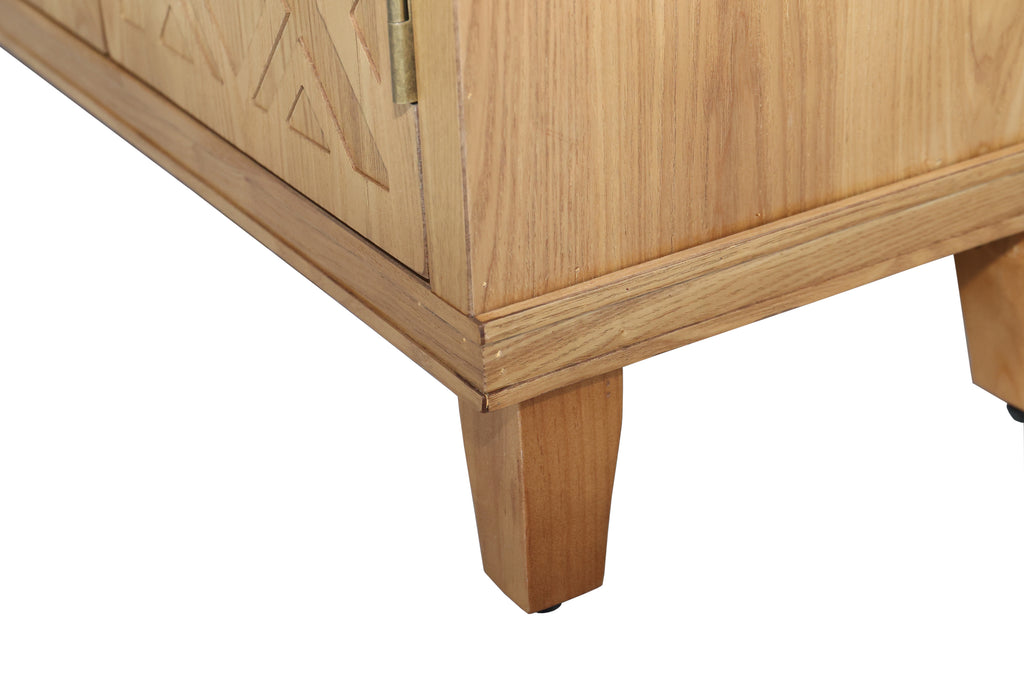 59' Brown Accent Cabinet with 4 Doors, Natural Wood Buffet Cabinet, Media Cabinet, Console Cabinet, Cabinet for Entryway, Living Room, Bedroom, Dining Room