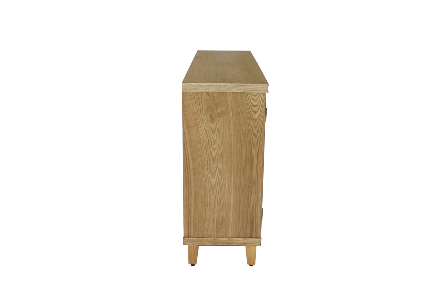 59' Brown Accent Cabinet with 4 Doors, Natural Wood Buffet Cabinet, Media Cabinet, Console Cabinet, Cabinet for Entryway, Living Room, Bedroom, Dining Room