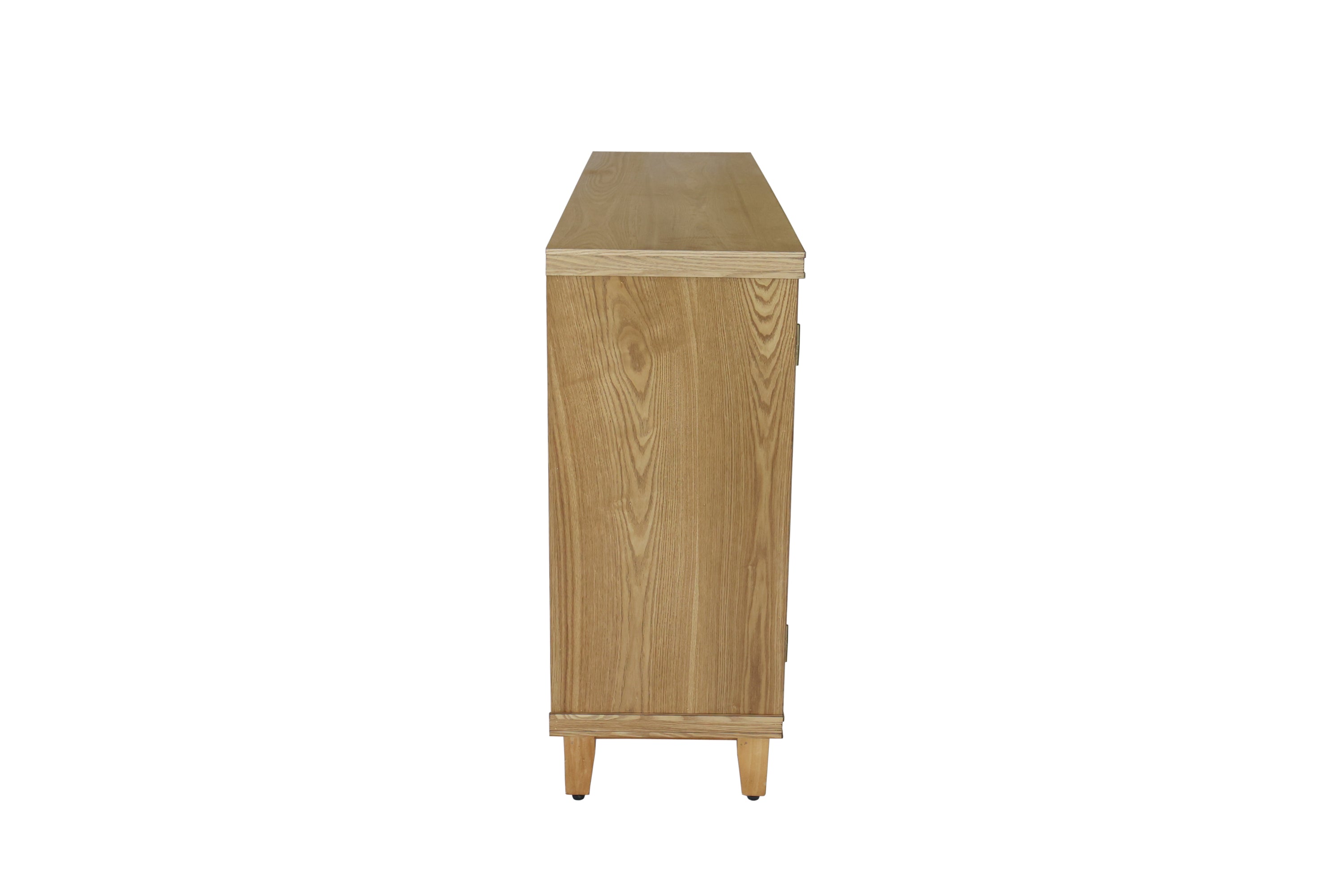 59' Brown Accent Cabinet with 4 Doors, Natural Wood Buffet Cabinet, Media Cabinet, Console Cabinet, Cabinet for Entryway, Living Room, Bedroom, Dining Room