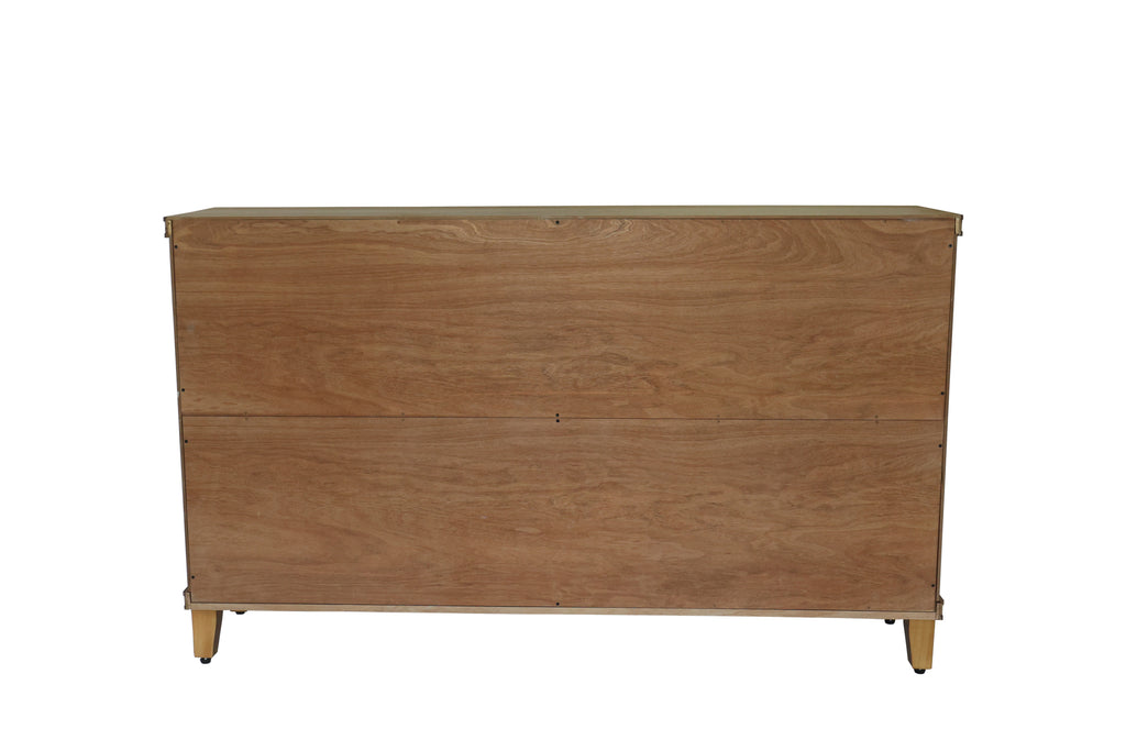 59' Brown Accent Cabinet with 4 Doors, Natural Wood Buffet Cabinet, Media Cabinet, Console Cabinet, Cabinet for Entryway, Living Room, Bedroom, Dining Room