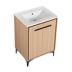 24 Inch Bathroom Vanity Base with basin, Storage Cabinet with Doors, Engineered Wood