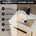 24 Inch Bathroom Vanity Base with basin, Storage Cabinet with Doors, Engineered Wood