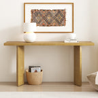 U_STYLE Stylish Console Table with Pine Veneer and Geometric Legs,Suitable for Living Room, Study and Dining Room