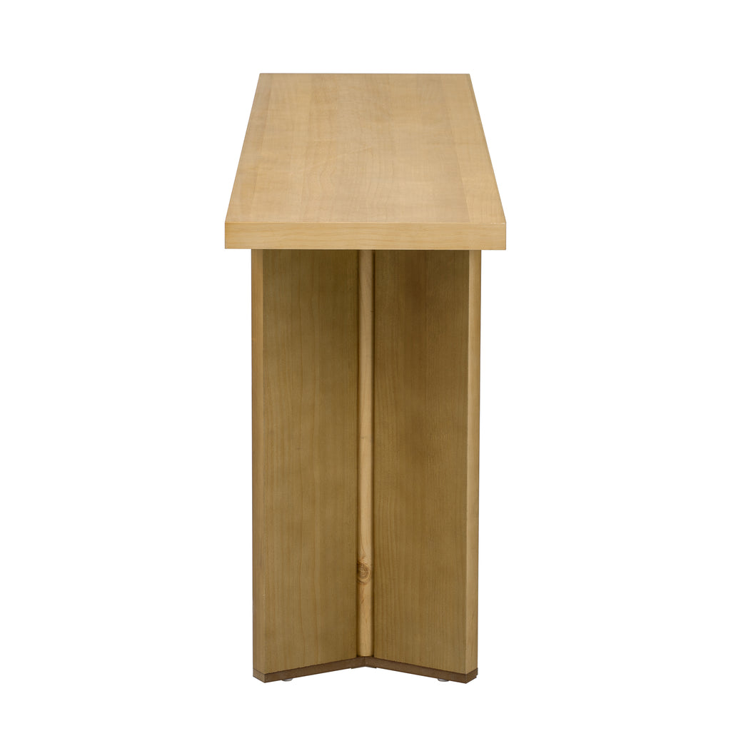 U_STYLE Stylish Console Table with Pine Veneer and Geometric Legs,Suitable for Living Room, Study and Dining Room