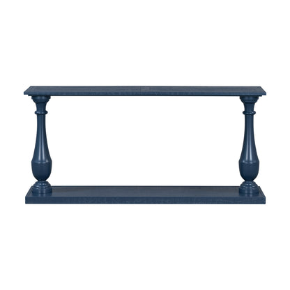 U_STYLE Vintage Sofa Table Console Table with Luxurious Pine Veneer and Elegance Vase-Leg Design,for Living Room Study room Entryway Bedroom