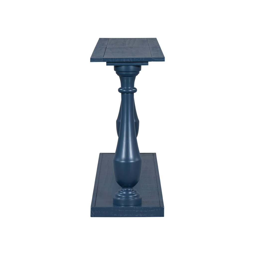 U_STYLE Vintage Sofa Table Console Table with Luxurious Pine Veneer and Elegance Vase-Leg Design,for Living Room Study room Entryway Bedroom