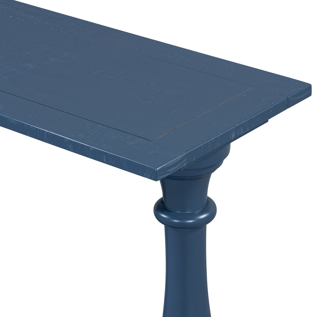 U_STYLE Vintage Sofa Table Console Table with Luxurious Pine Veneer and Elegance Vase-Leg Design,for Living Room Study room Entryway Bedroom