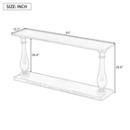 U_STYLE Vintage Sofa Table Console Table with Luxurious Pine Veneer and Elegance Vase-Leg Design,for Living Room Study room Entryway Bedroom