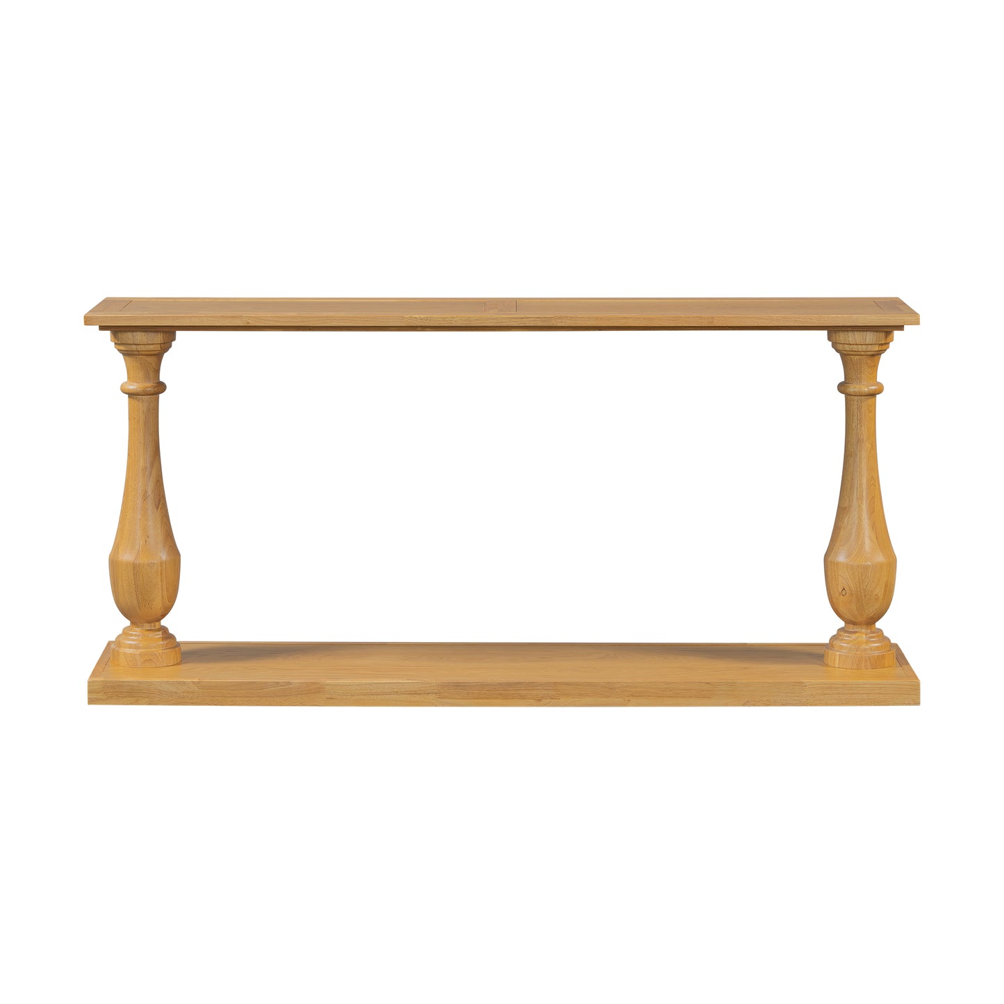 U_STYLE Vintage Sofa Table Console Table with Luxurious Pine Veneer and Elegance Vase-Leg Design,for Living Room Study room Entryway Bedroom