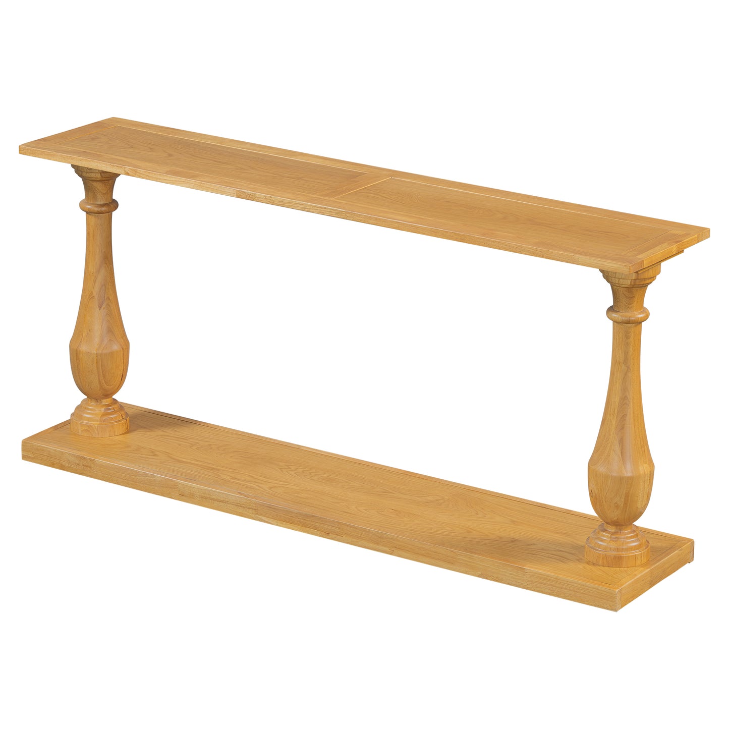 U_STYLE Vintage Sofa Table Console Table with Luxurious Pine Veneer and Elegance Vase-Leg Design,for Living Room Study room Entryway Bedroom