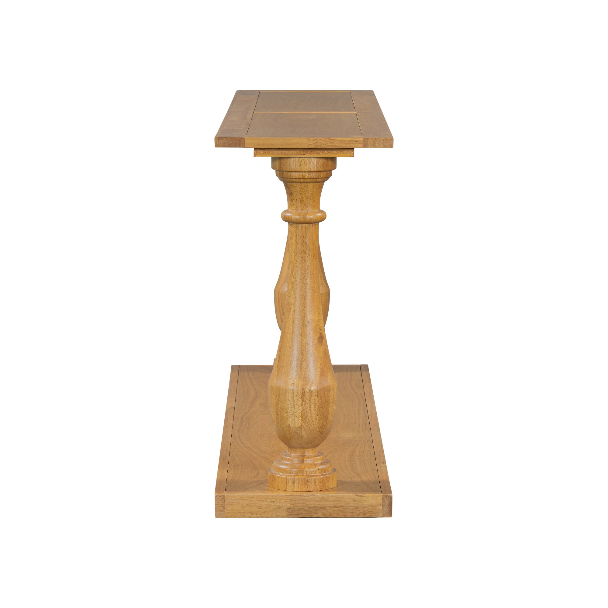 U_STYLE Vintage Sofa Table Console Table with Luxurious Pine Veneer and Elegance Vase-Leg Design,for Living Room Study room Entryway Bedroom