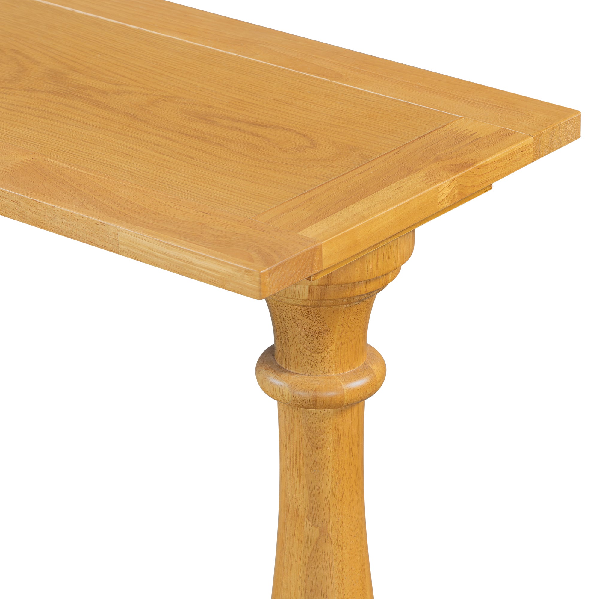 U_STYLE Vintage Sofa Table Console Table with Luxurious Pine Veneer and Elegance Vase-Leg Design,for Living Room Study room Entryway Bedroom