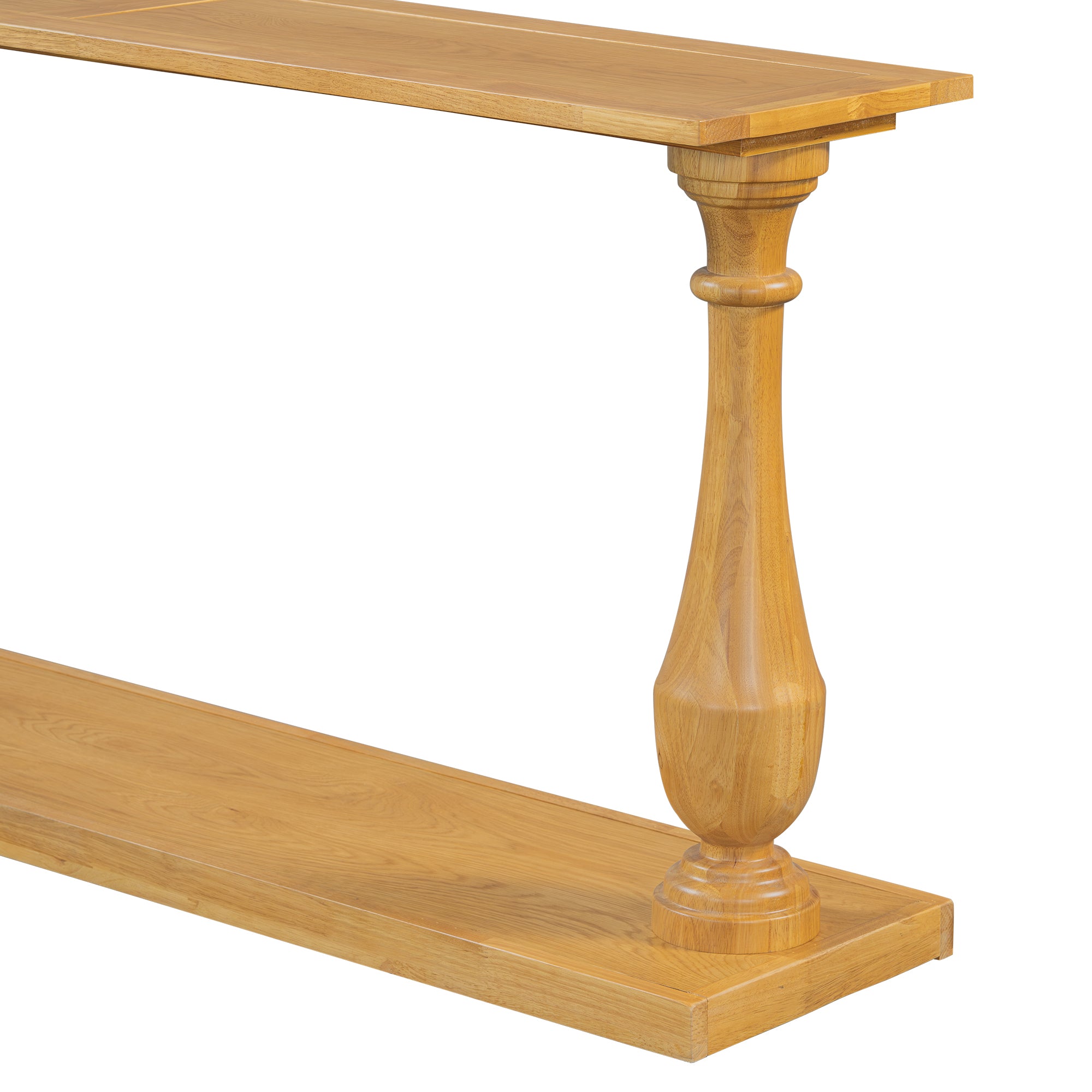 U_STYLE Vintage Sofa Table Console Table with Luxurious Pine Veneer and Elegance Vase-Leg Design,for Living Room Study room Entryway Bedroom