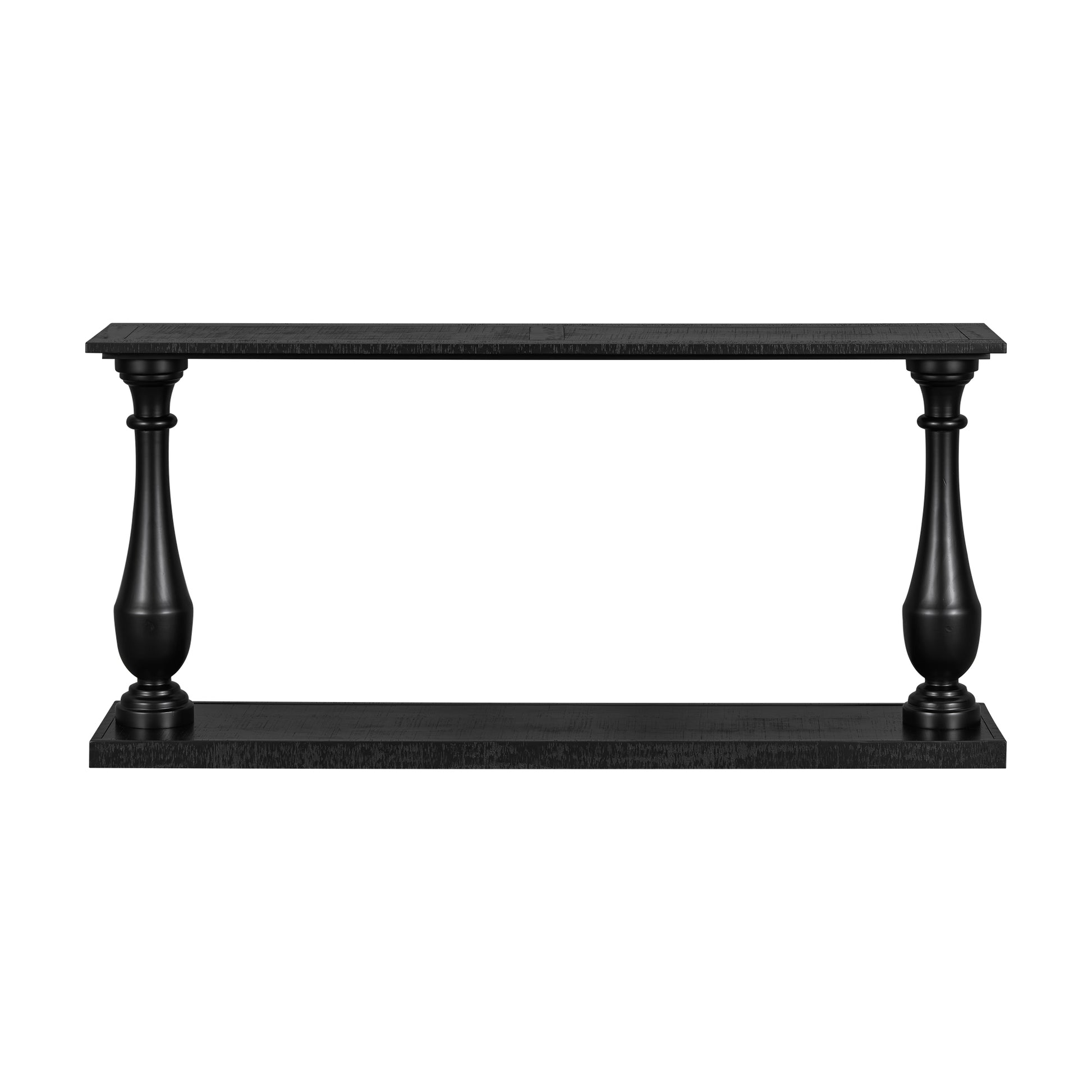 U_STYLE Vintage Sofa Table Console Table with Luxurious Pine Veneer and Elegance Vase-Leg Design,for Living Room Study room Entryway Bedroom