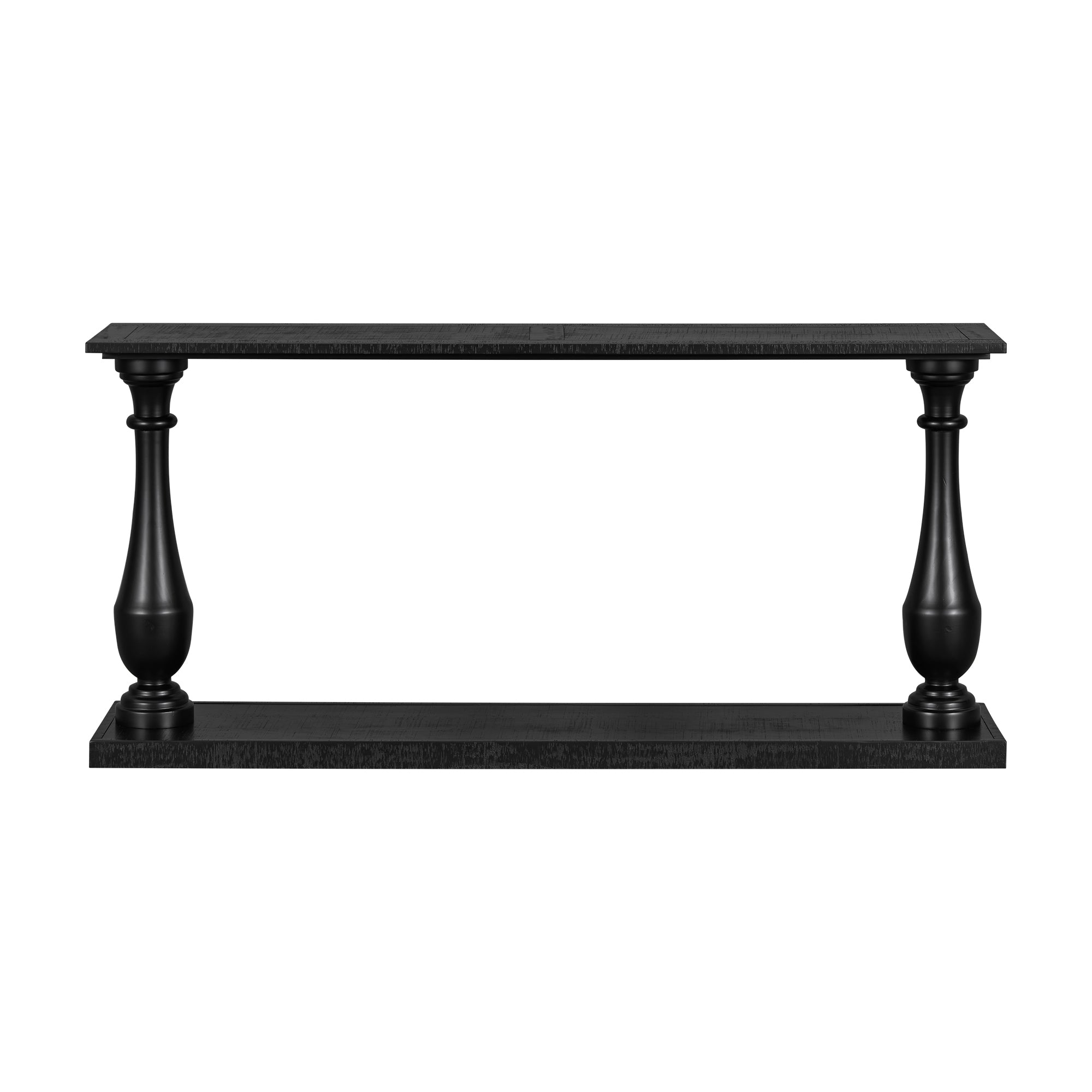 U_STYLE Vintage Sofa Table Console Table with Luxurious Pine Veneer and Elegance Vase-Leg Design,for Living Room Study room Entryway Bedroom