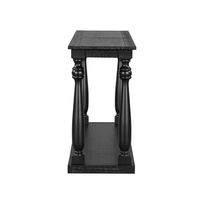 U_STYLE Vintage Wood Grain Console Table with Bottom Shelf and Four Vase Legs, Suitable for Entryway, Hallway, Living Room, Bedroom