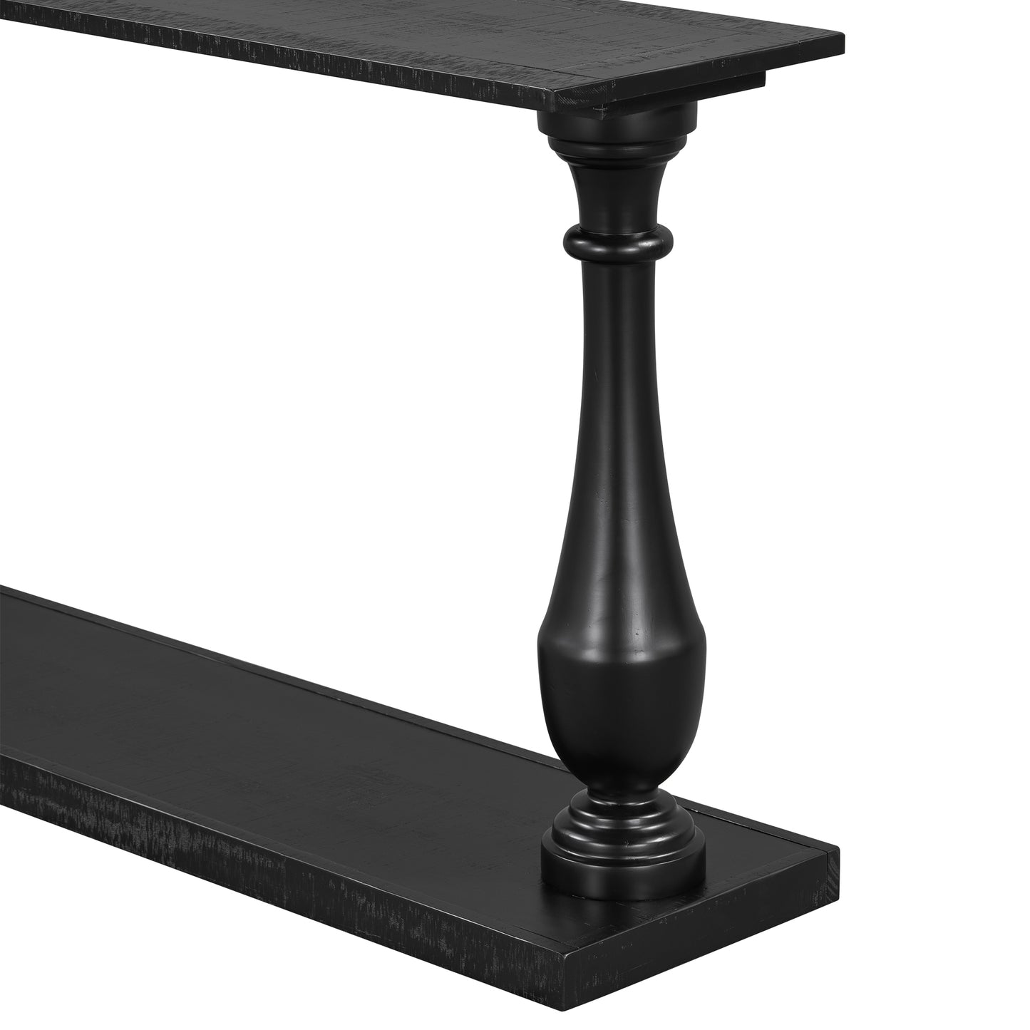 U_STYLE Vintage Sofa Table Console Table with Luxurious Pine Veneer and Elegance Vase-Leg Design,for Living Room Study room Entryway Bedroom