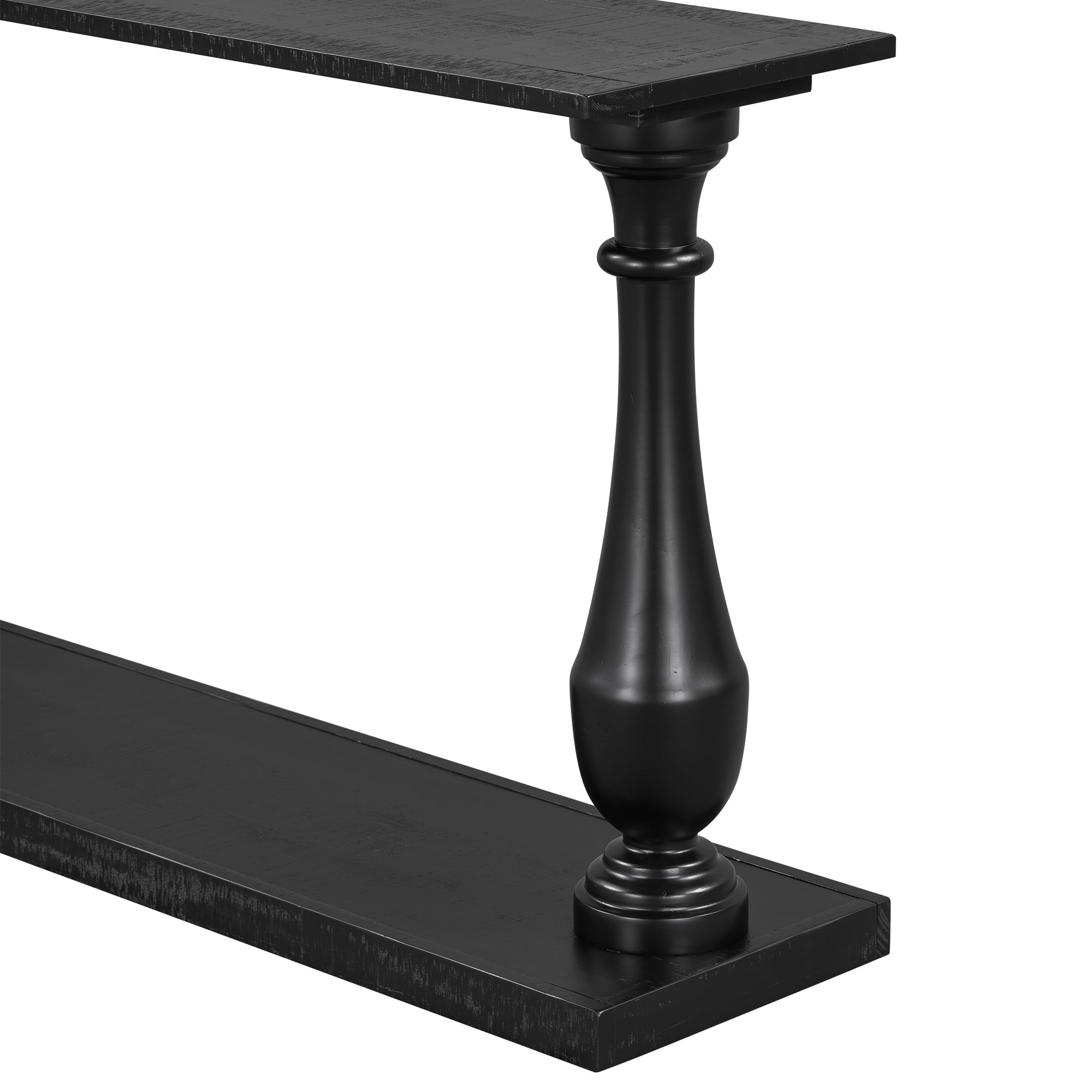 U_STYLE Vintage Sofa Table Console Table with Luxurious Pine Veneer and Elegance Vase-Leg Design,for Living Room Study room Entryway Bedroom