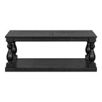 U_STYLE Vintage Coffee Table Featuring Artistic Vase Column Legs and Luxurious Pine Veneer for Timeless Charm,Suitable for living room, study room