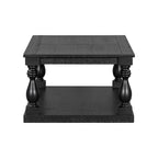 U_STYLE Vintage Coffee Table Featuring Artistic Vase Column Legs and Luxurious Pine Veneer for Timeless Charm,Suitable for living room, study room