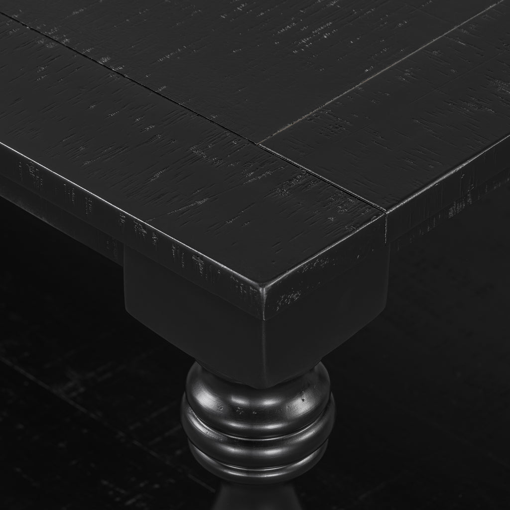 U_STYLE Vintage Coffee Table Featuring Artistic Vase Column Legs and Luxurious Pine Veneer for Timeless Charm,Suitable for living room, study room