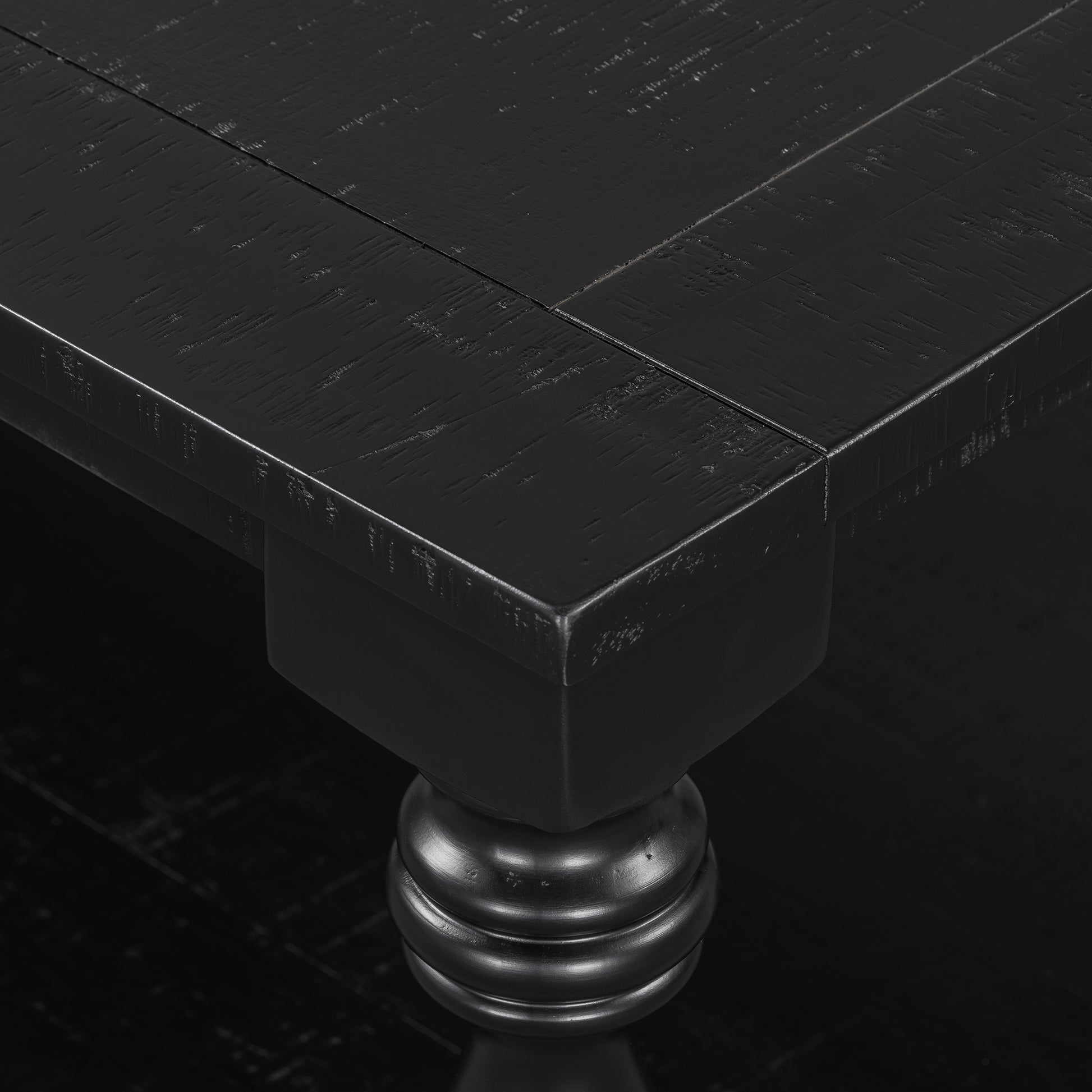 U_STYLE Vintage Coffee Table Featuring Artistic Vase Column Legs and Luxurious Pine Veneer for Timeless Charm,Suitable for living room, study room