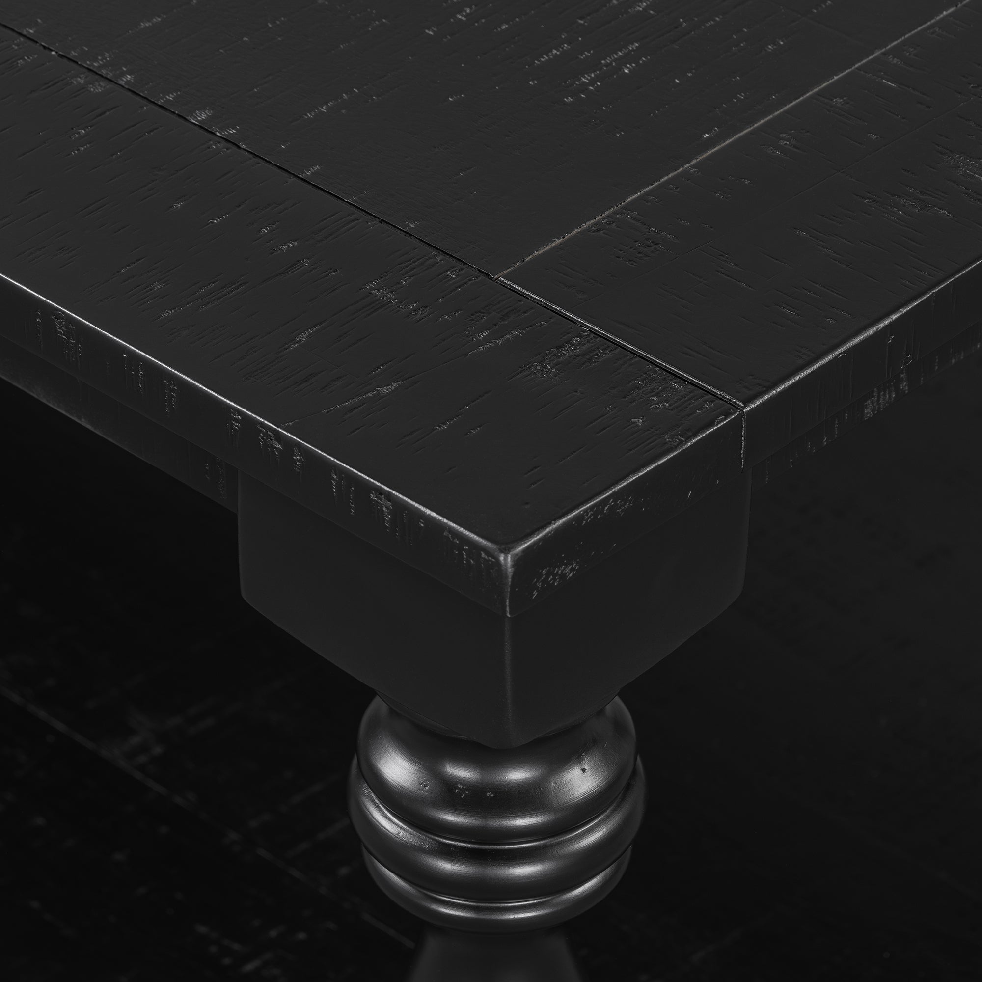 U_STYLE Vintage Coffee Table Featuring Artistic Vase Column Legs and Luxurious Pine Veneer for Timeless Charm,Suitable for living room, study room