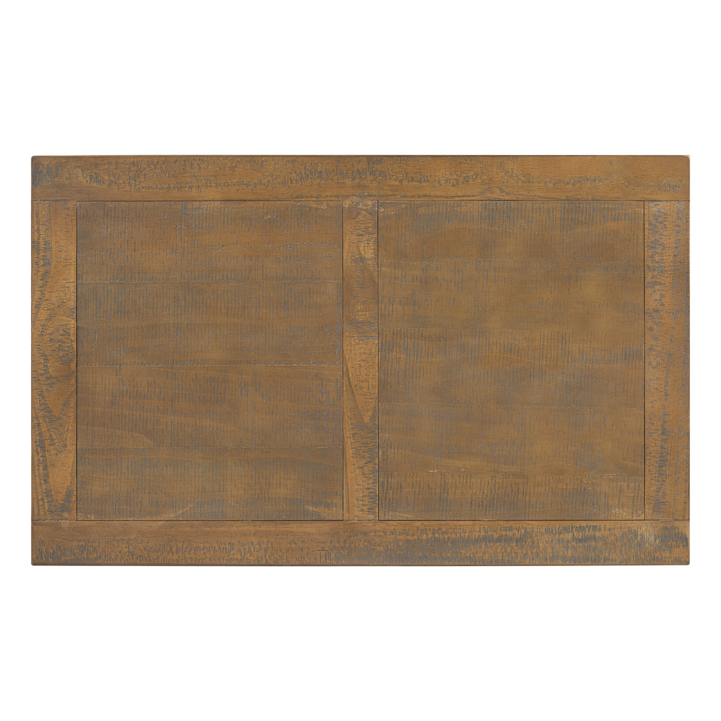 U_STYLE Vintage Coffee Table Featuring Artistic Vase Column Legs and Luxurious Pine Veneer for Timeless Charm,Suitable for living room, study room