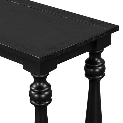 U_STYLE Vintage Wood Grain Console Table with Bottom Shelf and Four Vase Legs, Suitable for Entryway, Hallway, Living Room, Bedroom