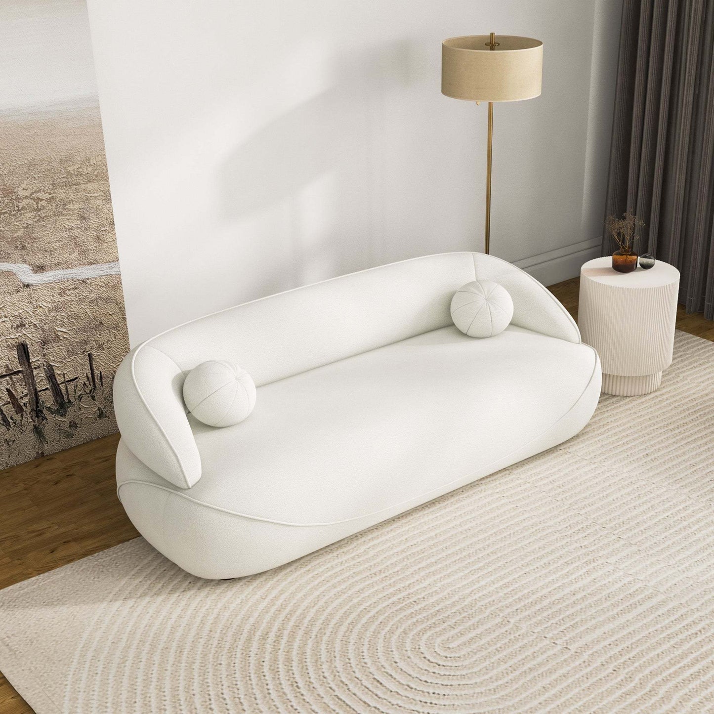 Andrew Beige Boucle Sofa