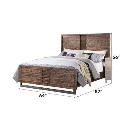 Andria Reclaimed Oak Finish Queen Bed Bed Frame