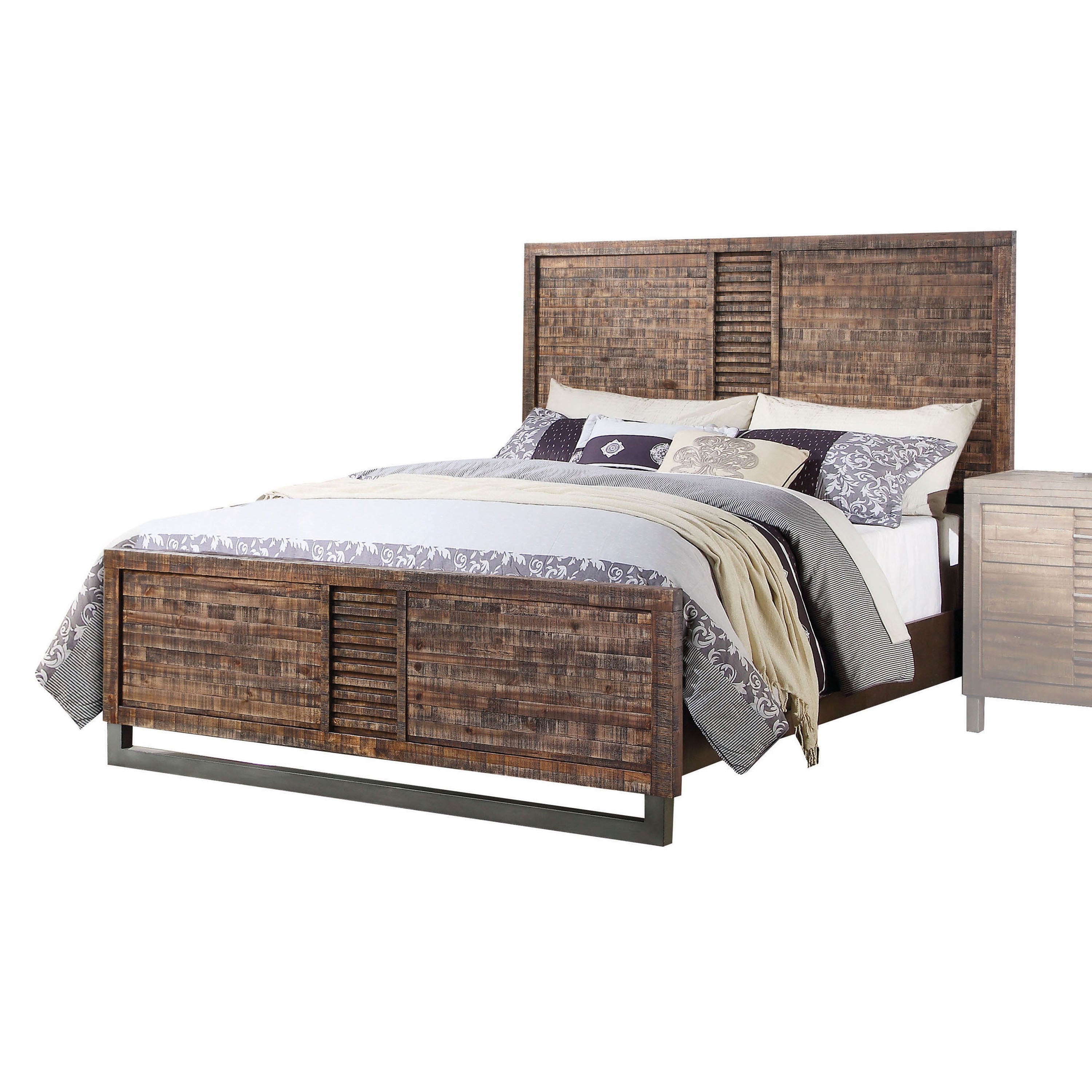 Andria Reclaimed Oak Finish Queen Bed Bed Frame