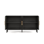 60.3 'Decorative Cabinet with 4 doors, Painted glass metal iron frame Buffet Cabinet, Artistic storage Cabinet, Entrance Cabinet, Living room, Bedroom, Dining room Sideboard