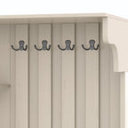 Multifunctional left-right combination hall cabinet (can be used separately) with storage and 4 hooks, storage cabinet/ hall tree 2 in 1 for living room, kitchen and hallway,antique Beige