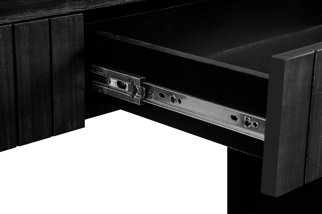 59'' Vintage Crafted Entryway Table,Two Hidden Handle Drawers,Farmhouse Console Table ,Easy Assembly, for Entrance & Dinning Room & Living Room & Hallway (Antique Black)