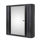 Wall-Mounted Bathroom Cabinet with Mirror, Metal Framed Mirrored Door Medicine Cabinet, 2 Inner Shelves for Storage, Modern Farmhouse Style, Over Toilet or Vanity Organizer