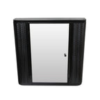 Wall-Mounted Bathroom Cabinet with Mirror, Metal Framed Mirrored Door Medicine Cabinet, 2 Inner Shelves for Storage, Modern Farmhouse Style, Over Toilet or Vanity Organizer