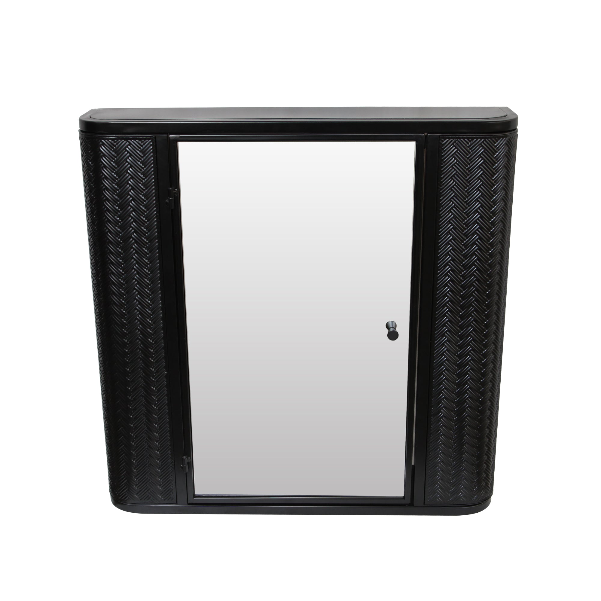 Wall-Mounted Bathroom Cabinet with Mirror, Metal Framed Mirrored Door Medicine Cabinet, 2 Inner Shelves for Storage, Modern Farmhouse Style, Over Toilet or Vanity Organizer