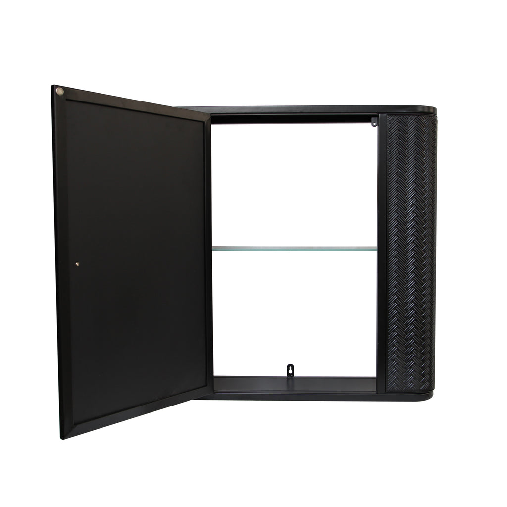 Wall-Mounted Bathroom Cabinet with Mirror, Metal Framed Mirrored Door Medicine Cabinet, 2 Inner Shelves for Storage, Modern Farmhouse Style, Over Toilet or Vanity Organizer